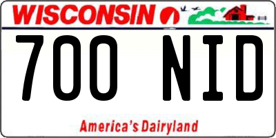 WI license plate 700NID