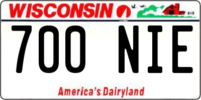 WI license plate 700NIE
