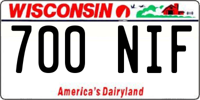 WI license plate 700NIF