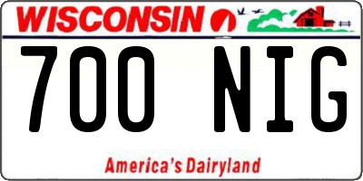 WI license plate 700NIG