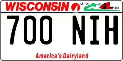 WI license plate 700NIH