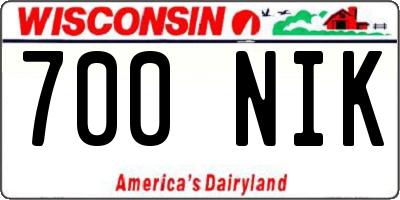 WI license plate 700NIK