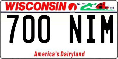 WI license plate 700NIM