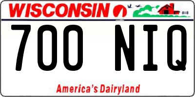WI license plate 700NIQ
