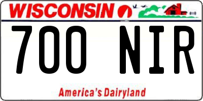 WI license plate 700NIR