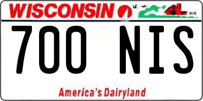 WI license plate 700NIS