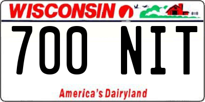 WI license plate 700NIT