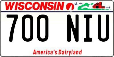 WI license plate 700NIU