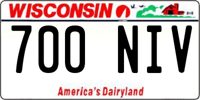 WI license plate 700NIV
