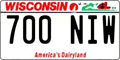 WI license plate 700NIW