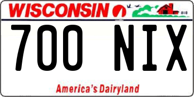 WI license plate 700NIX