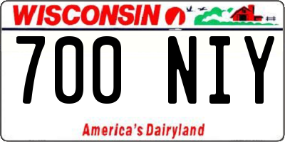 WI license plate 700NIY