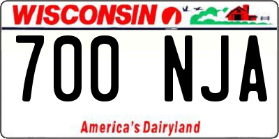 WI license plate 700NJA