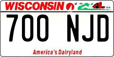WI license plate 700NJD