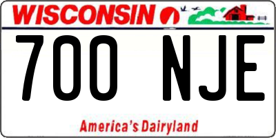 WI license plate 700NJE