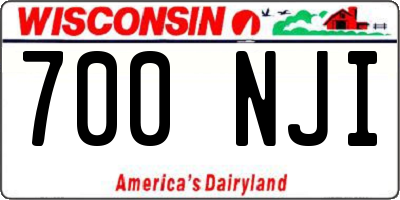 WI license plate 700NJI