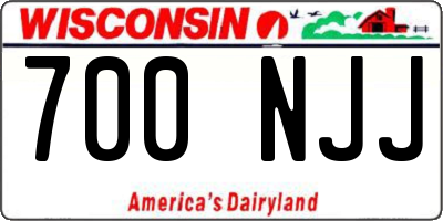 WI license plate 700NJJ