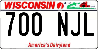 WI license plate 700NJL