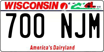 WI license plate 700NJM