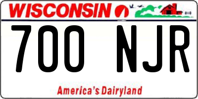 WI license plate 700NJR