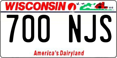 WI license plate 700NJS