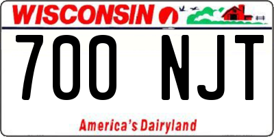 WI license plate 700NJT