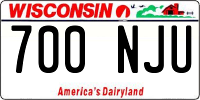 WI license plate 700NJU