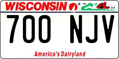 WI license plate 700NJV