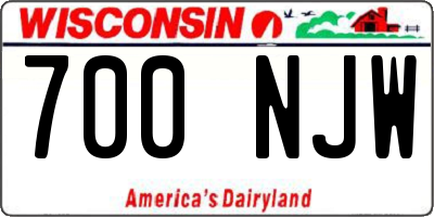 WI license plate 700NJW