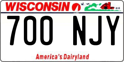 WI license plate 700NJY
