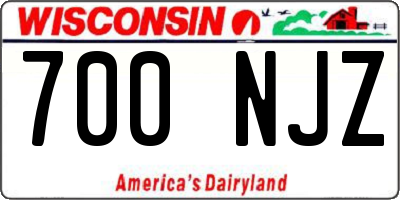 WI license plate 700NJZ