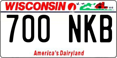 WI license plate 700NKB
