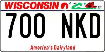 WI license plate 700NKD