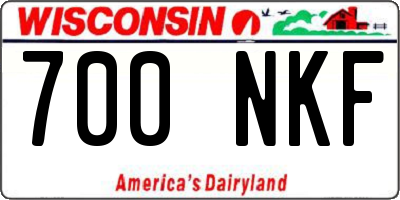 WI license plate 700NKF