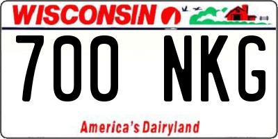 WI license plate 700NKG