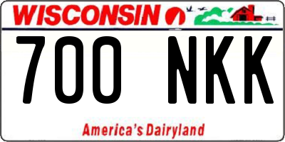 WI license plate 700NKK
