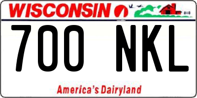 WI license plate 700NKL