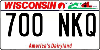 WI license plate 700NKQ