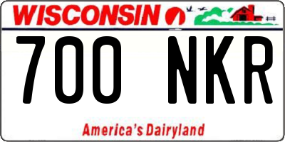 WI license plate 700NKR
