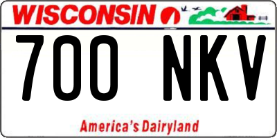 WI license plate 700NKV