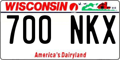 WI license plate 700NKX