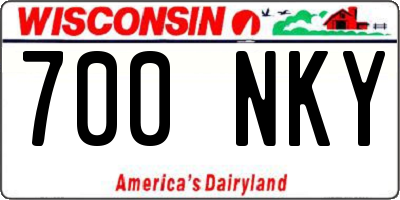 WI license plate 700NKY