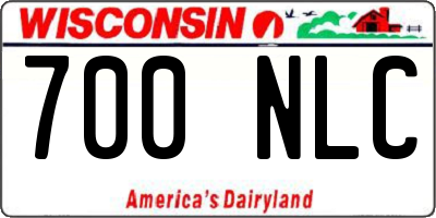 WI license plate 700NLC