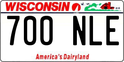 WI license plate 700NLE