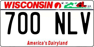 WI license plate 700NLV
