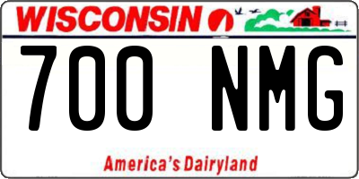 WI license plate 700NMG
