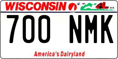 WI license plate 700NMK