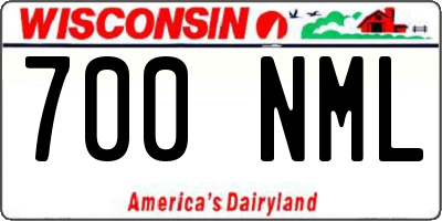 WI license plate 700NML