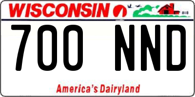 WI license plate 700NND