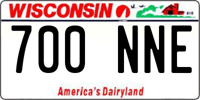 WI license plate 700NNE